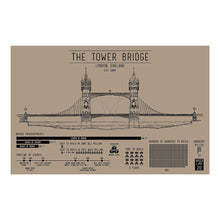 Load image into Gallery viewer, Tower Bridge Infographic Screenprint