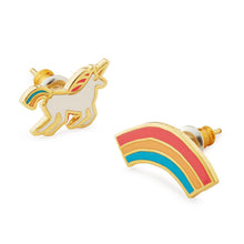 Load image into Gallery viewer, Unicorn & Rainbow Mismatched Earrings