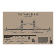 Load image into Gallery viewer, Tower Bridge Infographic Screenprint
