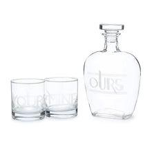 Load image into Gallery viewer, Yours, Mine &amp; Ours Engraved Decanter Set
